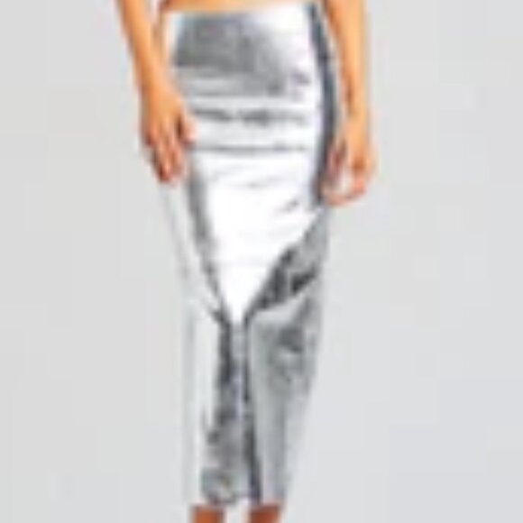 Silver Leather Low Rise Liza Retrofete Skirt - Large NWT - Picture 5 of 9